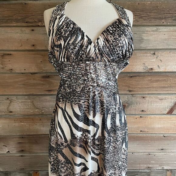 Dave & Johnny Animal Print Formal Gown Size 13/14 EUC - Picture 1 of 9